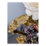 Ваза из фарфора черная с цветочной росписью и бронзовыми элементами Spring Garden варинант исполнения - 4 | Loft Concept в Москве