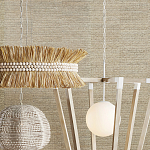 Подвесной светильник в форме купола с декором из круглых деревянных бусин White Wooden Beads Chandelier варинант исполнения - 5 | Loft Concept в Москве