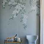 Обои ручная роспись Jasmine Standard colourway on Wood Ash slub silk варинант исполнения - 2 | Loft Concept в Москве