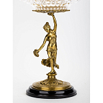 Чаша стеклянная прозрачная на бронзовой подставке с фигуркой девушки Eden Garden варинант исполнения - 2 | Loft Concept в Москве