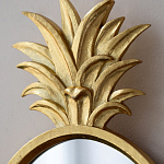 Зеркало овальной формы с золотистой рамкой и декоративной верхушкой в виде ананаса Pineapple Shine  варинант исполнения - 3 | Loft Concept в Москве