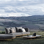 Дизайнерский кофейный стол из дерева с керамической столешницей уличный SWAY Coffee Table варинант исполнения - 7 | Loft Concept в Москве