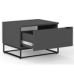Тумба прикроватная цвета графит с ящиками Strict Lines варинант исполнения - 3 | Loft Concept в Москве