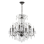 Люстра с хрустальными подвесками и металлическим основанием Диаметр 80 см Rococo Iron & Crystal Chandelier варинант исполнения - 1 | Loft Concept в Москве