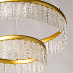 Люстра двухъярусная с золотого цвета и прозрачными подвесками Pettico варинант исполнения - 9 | Loft Concept в Москве