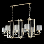 Люстра прямоугольной формы с 8-ю цилиндрическими плафонами из стекла Laurent варинант исполнения - 8 | Loft Concept в Москве