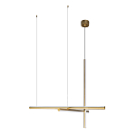 Люстра с 3-мя  пересекающимися цилиндрическими плафонами на тонких тросах Trumpet tube варинант исполнения - 6 | Loft Concept в Москве