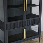 Витрина Primo со стеклянными фасадами и 2 ящиками Черный дуб варинант исполнения - 3 | Loft Concept в Москве