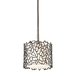 Подвесной светильник с цилиндрическим белым плафоном с ажурным узором цвета олово Kichler варинант исполнения - 1 | Loft Concept в Москве