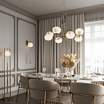 Подвесной светильник с шарообразным плафоном из белого стекла с подвеской из камня и кисточкой Agatelle варинант исполнения - 5 | Loft Concept в Москве