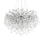 Люстра подвесная с прозрачными стеклянными подвесками в форме капель Диаметр 80 см Droplet Chandelier варинант исполнения - 7 | Loft Concept в Москве