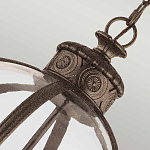 Подвесной светильник бронзового цвета с прозрачным стеклянным плафоном в форме шара в индустриальном стиле на цепи 4 лампы Feiss варинант исполнения - 5 | Loft Concept в Москве