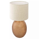 Настольная лампа с тканевым бежевым абажуром на овальном основании Beige Lampshade on Oval Base варинант исполнения - 1 | Loft Concept в Москве