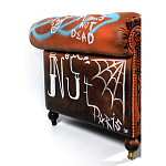 Диван Честерфильд граффити graffiti Orange Sofa натуральная кожа варинант исполнения - 7 | Loft Concept в Москве