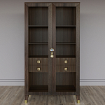 Дизайнерский шкаф витрина Elsa Dreams Walnut с 4-мя ящиками варинант исполнения - 1 | Loft Concept в Москве