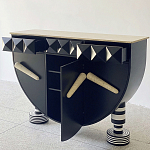 Дизайнерский комод полукруглый черный с 3-мя фактурным ящиками Occasion варинант исполнения - 2 | Loft Concept в Москве
