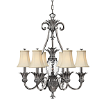 Люстра с 7-ю кремовыми текстильными абажурами Hinkley варинант исполнения - 1 | Loft Concept в Москве