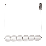 Люстра линейная с 6-ю прозрачными стеклянными плафонами округлой формы HANDLE GRAPE варинант исполнения - 2 | Loft Concept в Москве