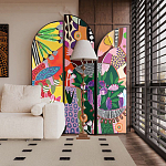 Ширма цветочный принт Colored Partition варинант исполнения - 1 | Loft Concept в Москве