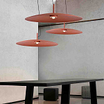 Подвесной светильник круглой формы с коричневым металлическим абажуром Halo Drift варинант исполнения - 3 | Loft Concept в Москве