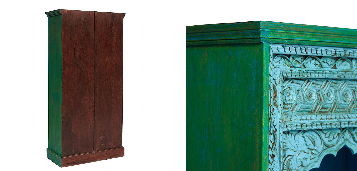 Стеллаж Indian Antique Mango Tree blue/green - Loft-Concept в Москве