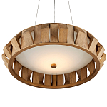 Люстра круглая из толстых деревянных реек Wooden Slats варинант исполнения - 3 | Loft Concept в Москве