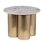 Стол журнальный круглый керамогранит белый Keramos варинант исполнения - 1 | Loft Concept в Москве