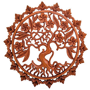 Панно из дерева круглое Sakura Panel With Trees