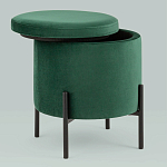 Зеленый пуф на черных ножках SANJAY варинант исполнения - 2 | Loft Concept в Москве