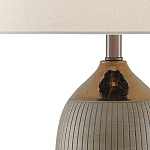 Настольная лампа керамическая с тканевым цилиндрическим абажуром Bullet варинант исполнения - 1 | Loft Concept в Москве