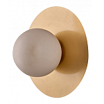 Бра круглое с плафоном из натурального камня на латунном основании Cryptocrystalline Stone варинант исполнения - 1 | Loft Concept в Москве