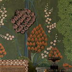 Обои ручная роспись Malwa Original colourway on Olive tobacco варинант исполнения - 2 | Loft Concept в Москве