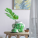 Ваза с зелёными листьями и крышкой Vase Green Leaves варинант исполнения - 1 | Loft Concept в Москве
