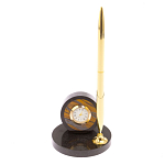 Часы настольные с ручкой из натурального камня Stone Clock варинант исполнения - 10 | Loft Concept в Москве