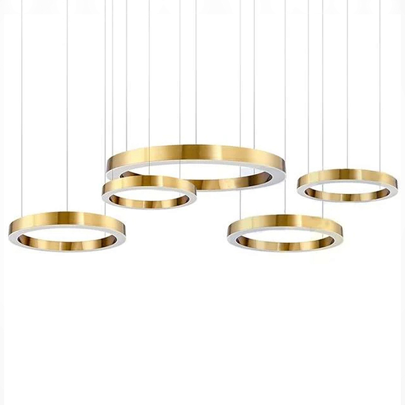 Люстра Light Ring Horizontal Латунь Глянцевое золото Латунь в Москве | Loft Concept 