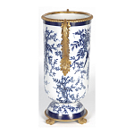 Ваза с бронзовыми ручками и синим цветочным узором Blue & White Ornament варинант исполнения - 3 | Loft Concept в Москве