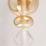 Подвесной светильник с вертикальной композицией из прозрачных и янтарных стеклянных шаров и ромбов Gabriel Scott Luna варинант исполнения - 4 | Loft Concept в Москве