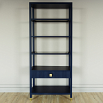 Стеллаж Elsa Dreams Blue со стеклянными полками и ящиком варинант исполнения - 4 | Loft Concept в Москве