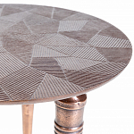 Кофейный столик с рельефной столешницей из металла Aplika Bronze варинант исполнения - 4 | Loft Concept в Москве