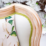 Диван двухместный из натурального бука золотистый с изображением птиц и цветов Blooming Birds варинант исполнения - 2 | Loft Concept в Москве