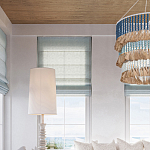 Люстра трехъярусная с декором из круглых деревянных бусин с кисточками Blue Wooden Beads Chandelier варинант исполнения - 4 | Loft Concept в Москве