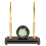 Часы настольные с двумя ручками из натурального камня Stone Clock варинант исполнения - 6 | Loft Concept в Москве