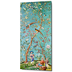 Постер на холсте в стиле шинуазри с изображением сада Chinoiserie Imperial Garden Birds and People Poster варинант исполнения - 1 | Loft Concept в Москве