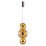 Подвесной светильник светодиодный со стеклянными плафонами янтарного цвета в форме дисков Savio Glass Disc варинант исполнения - 2 | Loft Concept в Москве