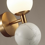 Бра с шарообразным матовым плафоном и шаром из камня на металлическом основании Orb Essence варинант исполнения - 6 | Loft Concept в Москве