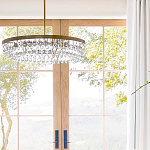 Люстра круглая с подвесками в форме стеклянных капель Glass Rain варинант исполнения - 5 | Loft Concept в Москве