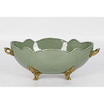 Чаша зеленого цвета из фарфора с волнообразным краем Eden Garden porcelain and bronze варинант исполнения - 3 | Loft Concept в Москве