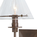 Бра с прозрачным стеклянным абажуром в форме конуса Bartolomeo Bronze варинант исполнения - 1 | Loft Concept в Москве