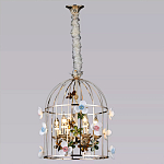 Люстра в виде клетки с цветами Flower Cell варинант исполнения - 3 | Loft Concept в Москве