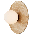 Бра в виде диска с плафоном из матового белого стекла Marble Glow варинант исполнения - 2 | Loft Concept в Москве